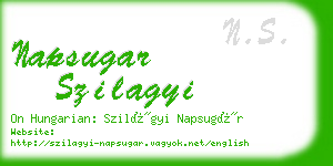 napsugar szilagyi business card